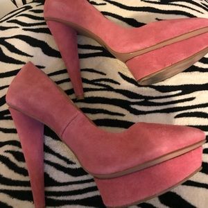 SOLD! Colin Stuart Pink Genuine Suede High Heel